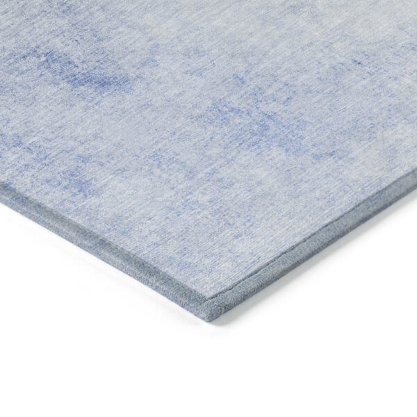 8' X 10' Navy Blue And Denim Blue Ombre Washable Indoor Outdoor Area Rug