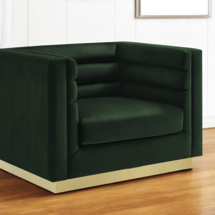 34" Hunter Green Velvet Tufted Club Chair