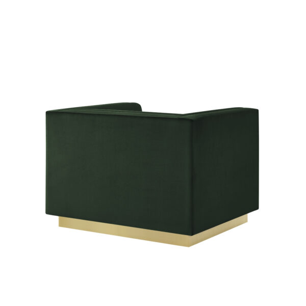 34" Hunter Green Velvet Tufted Club Chair