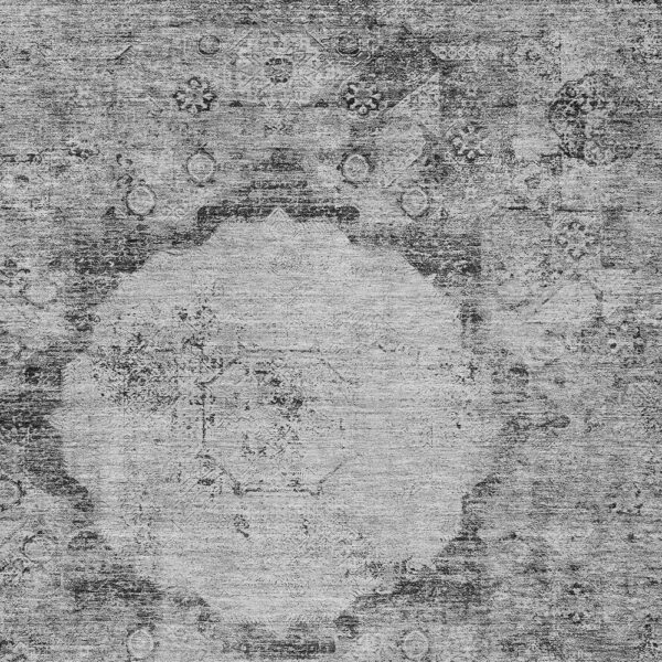 9' X 12' Gray Charcoal And Silver Oriental Washable Indoor Outdoor Area Rug