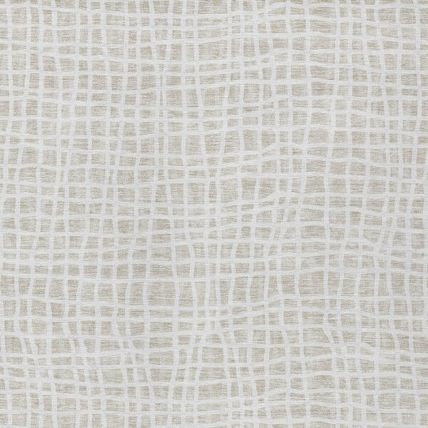 5' X 8' Ivory And Beige Striped Washable Indoor Outdoor Area Rug