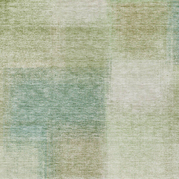 3' X 5' Artichoke Green And Beige Abstract Washable Indoor Outdoor Area Rug