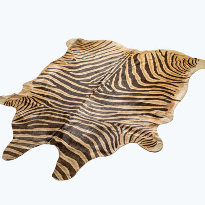 6' X 7' Zebra Chocolate And Natural Cowhide Handmade Area Rug