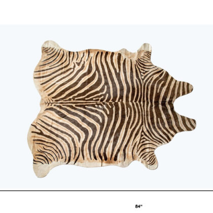 6' X 7' Zebra Chocolate And Natural Cowhide Handmade Area Rug