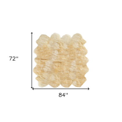 6' x 7' Gold Sheepskin Handmade Area Rug