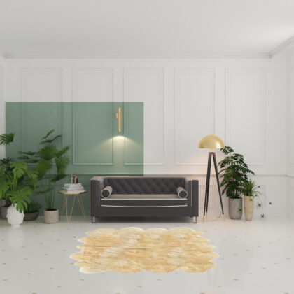 6' x 7' Gold Sheepskin Handmade Area Rug