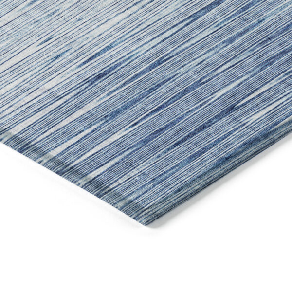 5' X 8' Navy Blue And Sky Blue Abstract Washable Indoor Outdoor Area Rug