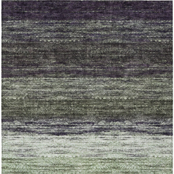 3' X 5' Green Ivory And Purple Ombre Washable Indoor Outdoor Area Rug