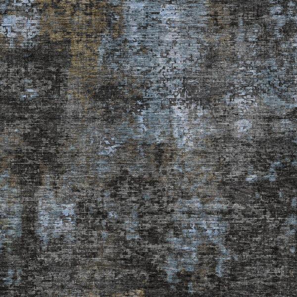 9' X 12' Graphite Charcoal And Silver Abstract Washable Indoor Outdoor Area Rug