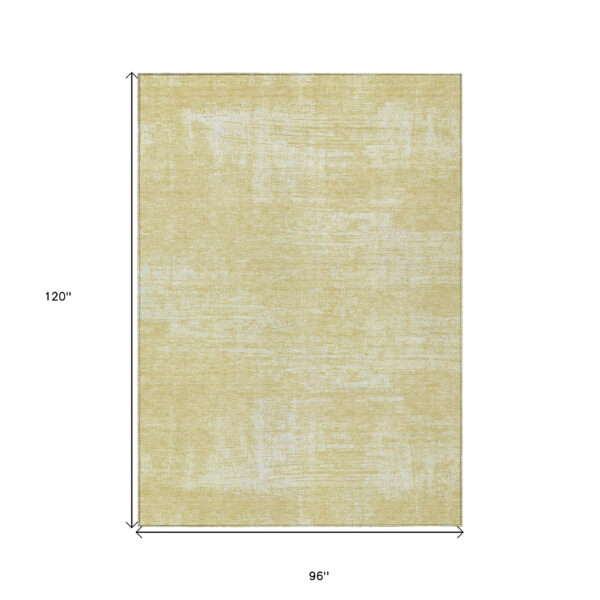 8' X 10' Wheat And Tan Abstract Washable Indoor Outdoor Area Rug