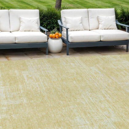 8' X 10' Wheat And Tan Abstract Washable Indoor Outdoor Area Rug