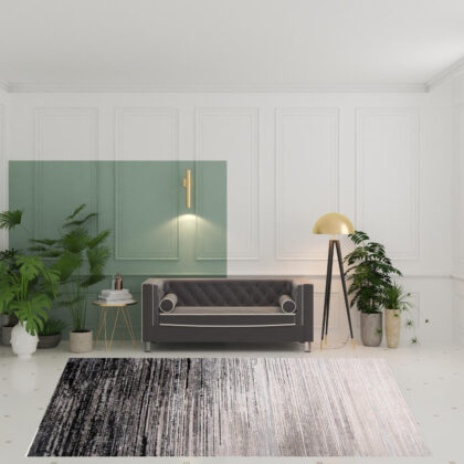 8' X 11' Black And Dark Gray Abstract Stain Resistant Area Rug