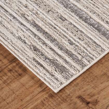 8' X 11' Black And Dark Gray Abstract Stain Resistant Area Rug
