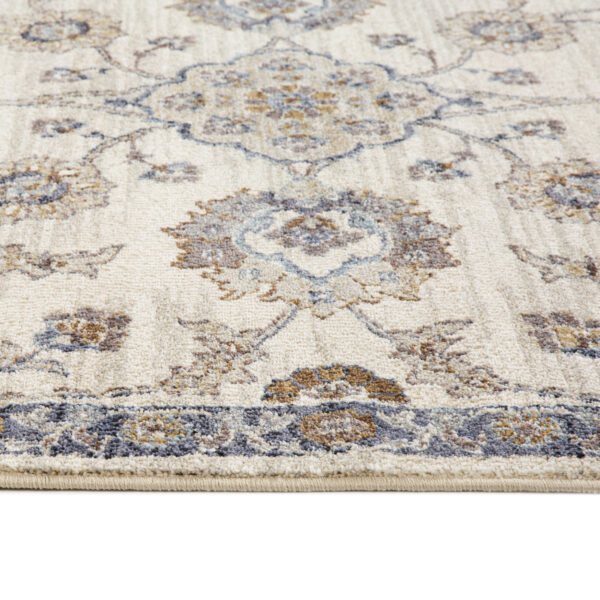 2' x 3' Gray and Ivory Floral Power Loom Area Rug