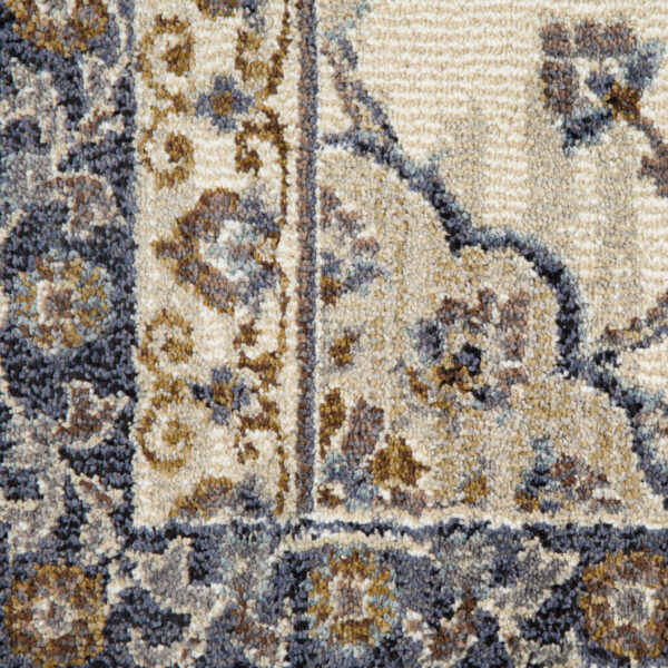 2' x 3' Gray and Ivory Floral Power Loom Area Rug