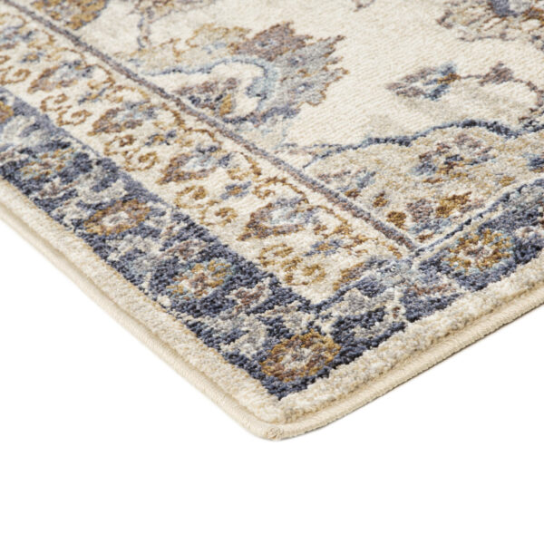 2' x 3' Gray and Ivory Floral Power Loom Area Rug