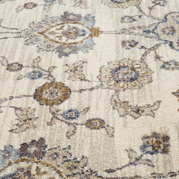 2' x 3' Gray and Ivory Floral Power Loom Area Rug