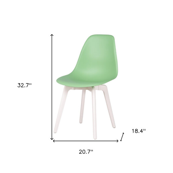 Set of Four 21" Light Green Heavy Duty Plastic Outdoor Dining Chairs