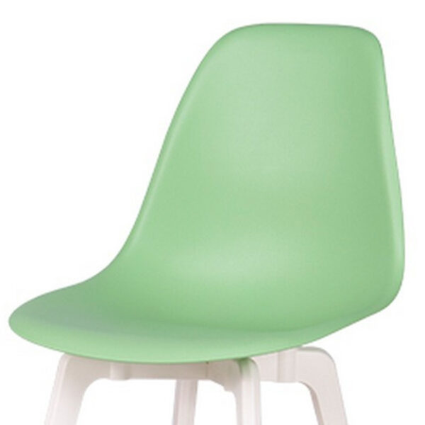 Set of Four 21" Light Green Heavy Duty Plastic Outdoor Dining Chairs