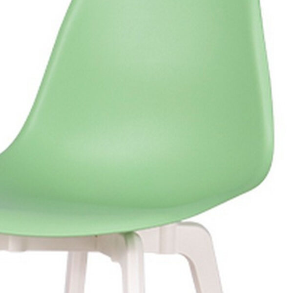 Set of Four 21" Light Green Heavy Duty Plastic Outdoor Dining Chairs