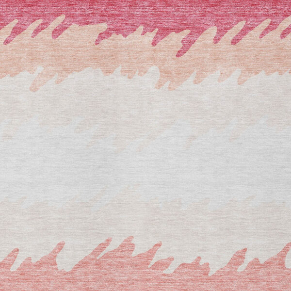 10' X 14' Blush Pink And Ivory Striped Washable Indoor Outdoor Area Rug