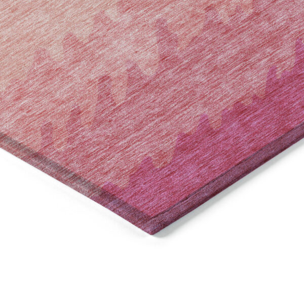 10' X 14' Blush Pink And Ivory Striped Washable Indoor Outdoor Area Rug