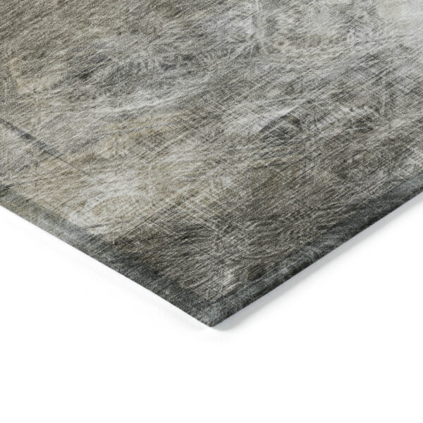 9' X 12' Beige Taupe And Gray Abstract Washable Indoor Outdoor Area Rug