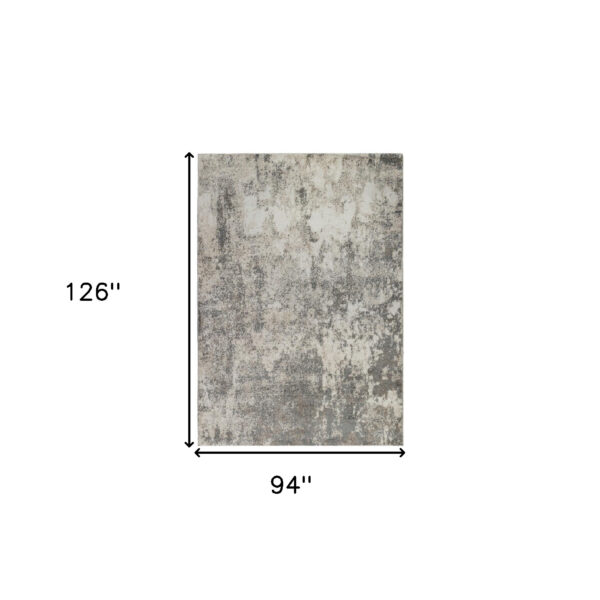 8' x 10' Gray and Beige Abstract Power Loom Area Rug