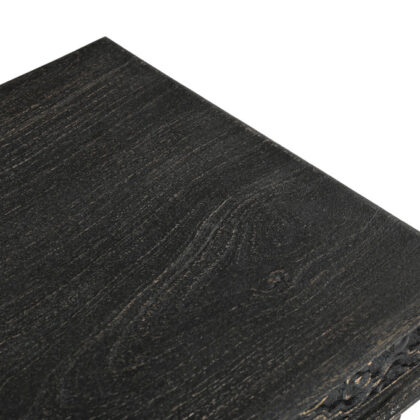 24" Black Solid Wood End Table