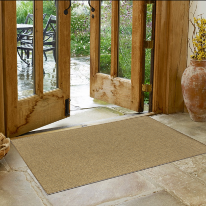 2' X 4' Tan Faux Seagrass Indoor Outdoor Area Rug