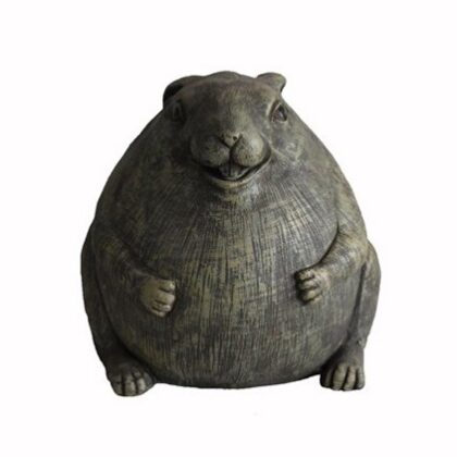 8" Antiqued Gray Chubby Rabbit Garden Statue