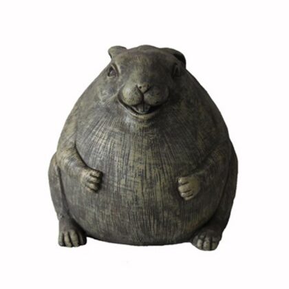 8" Antiqued Gray Chubby Rabbit Garden Statue