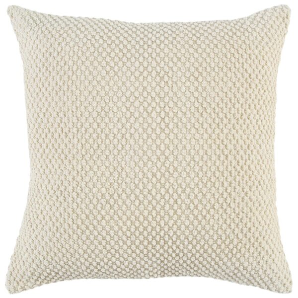 20" Natural Beige Nubby Textured Modern Throw Pillow