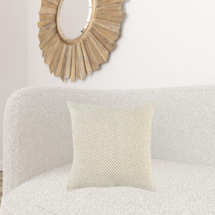 20" Natural Beige Nubby Textured Modern Throw Pillow