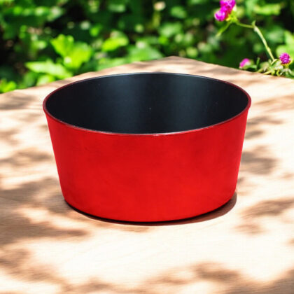 12" Red Recycled Plastic Indoor Outdoor Round Pot Planter