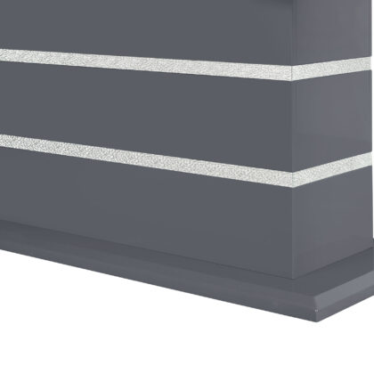 52" Dark Gray Wood And Faux Crystal Pedestal Coffee Table