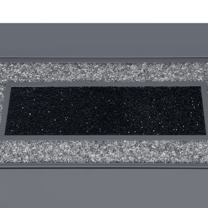 52" Dark Gray Wood And Faux Crystal Pedestal Coffee Table