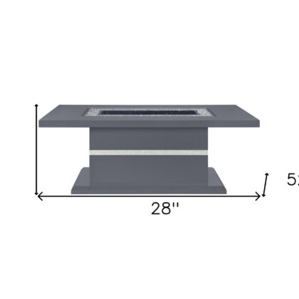 52" Dark Gray Wood And Faux Crystal Pedestal Coffee Table