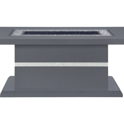 52" Dark Gray Wood And Faux Crystal Pedestal Coffee Table