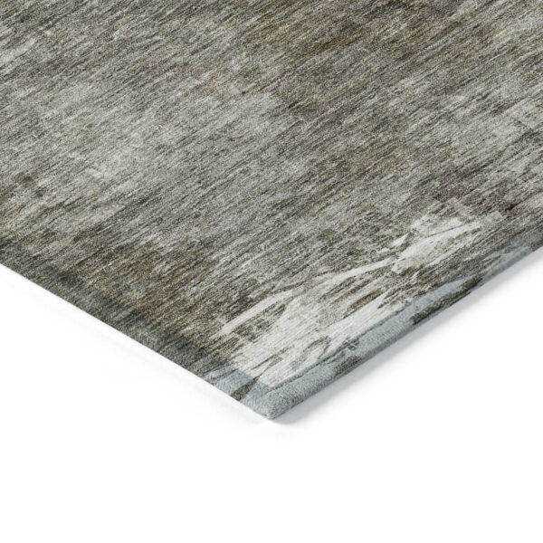 9' X 12' Taupe Beige And Ivory Abstract Washable Indoor Outdoor Area Rug