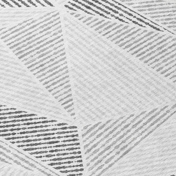9' X 12' Gray Charcoal And Silver Geometric Washable Indoor Outdoor Area Rug