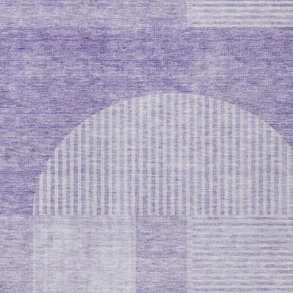 9' X 12' Lavender And Purple Geometric Washable Indoor Outdoor Area Rug