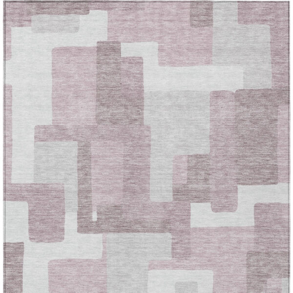 10' X 14' Blush Gray And Ivory Abstract Washable Indoor Outdoor Area Rug