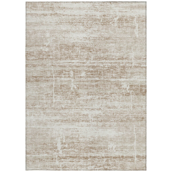 8' X 10' Beige Taupe And Ivory Abstract Washable Indoor Outdoor Area Rug