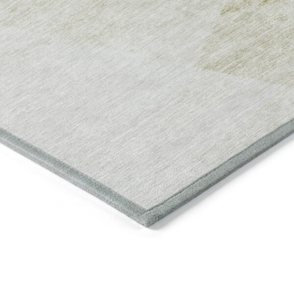 3' X 5' Khaki Beige And Ivory Abstract Washable Indoor Outdoor Area Rug