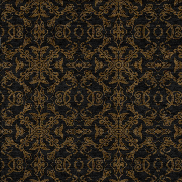 3' X 5' Brown And Black Medallion Washable Indoor Outdoor Area Rug