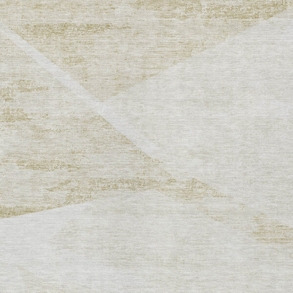 3' X 5' Khaki Beige And Ivory Abstract Washable Indoor Outdoor Area Rug