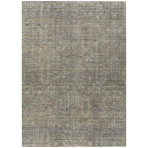 5' X 8' Taupe Gray And Beige Southwestern Washable Indoor Outdoor Area Rug