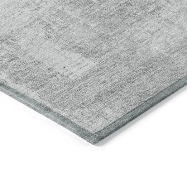 10' X 14' Silver And Gray Abstract Washable Indoor Outdoor Area Rug