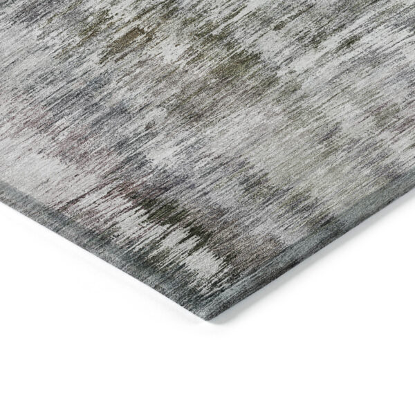 9' X 12' Taupe Gray And Silver Abstract Washable Indoor Outdoor Area Rug